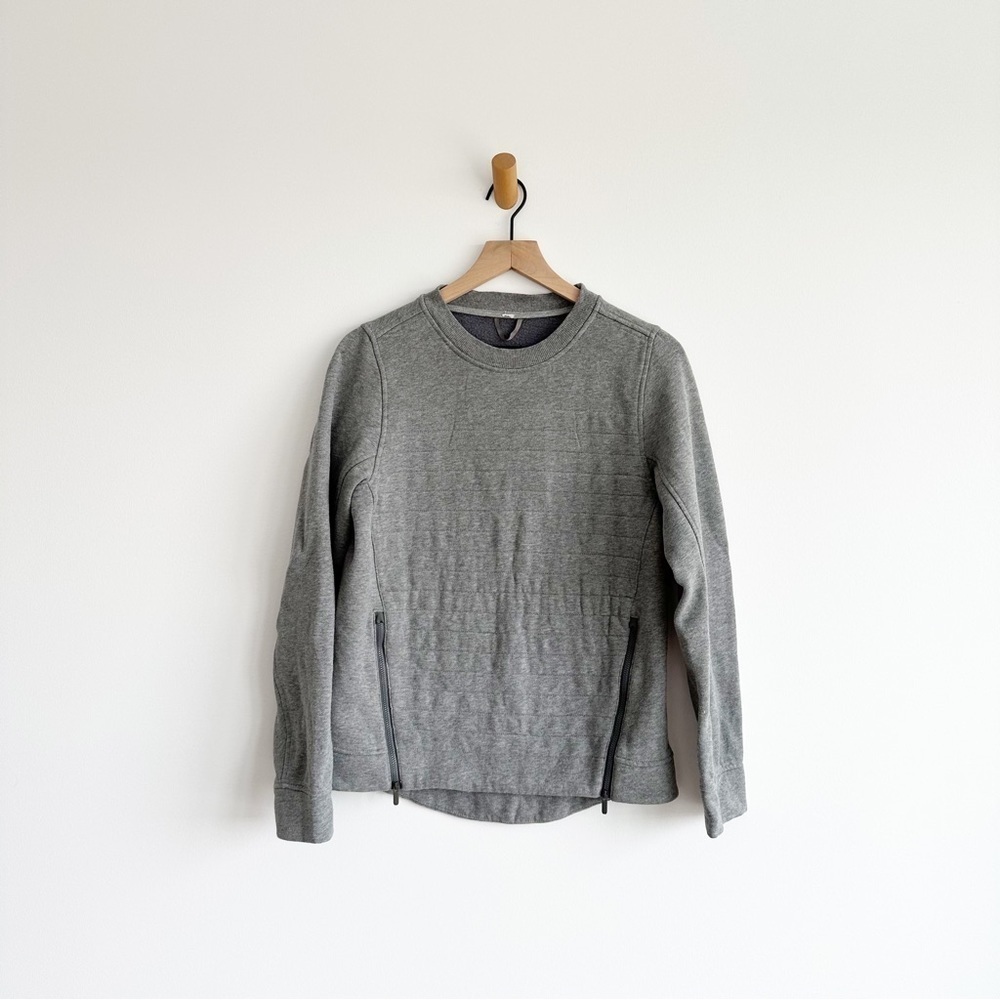 Lululemon Fleece Be True Crew Sweatshirt Heathered Medium Grey size 4 Women’s